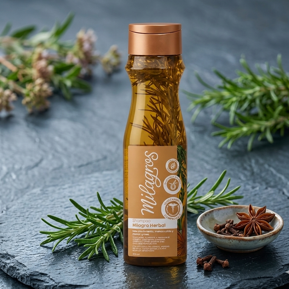 Shampoo Milagro Herbal (con romero y jengibre)