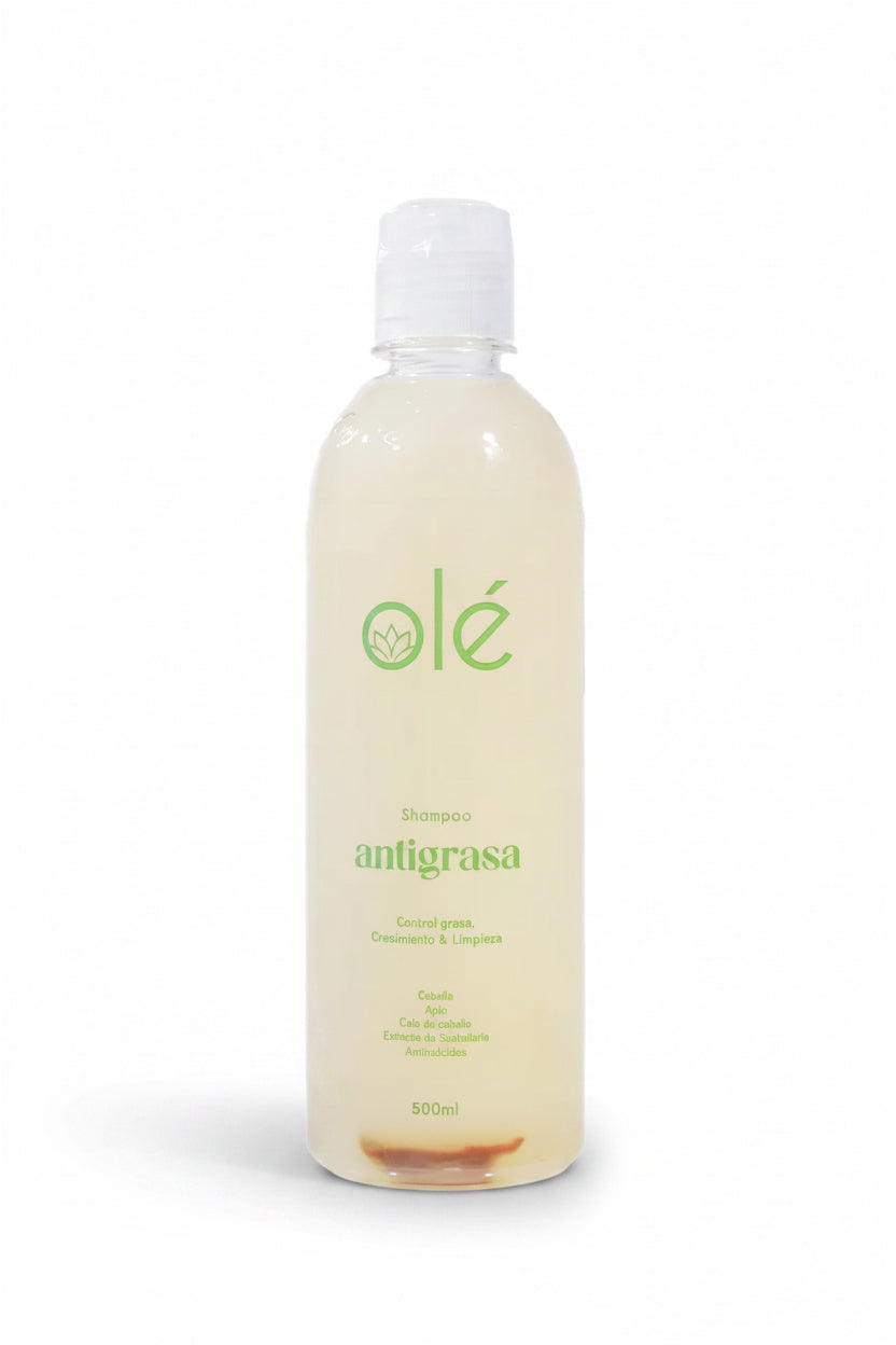 SHAMPOO ANTIGRASA DE CEBOLLA, JENGIBRE Y AJO OLÉ