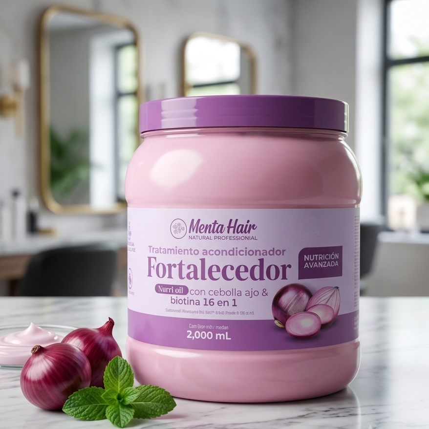 Tratamiento Acondicionador Fortalecedor nutrioil con cebolla ajo y biotina 16 en 1 - X2.000ml